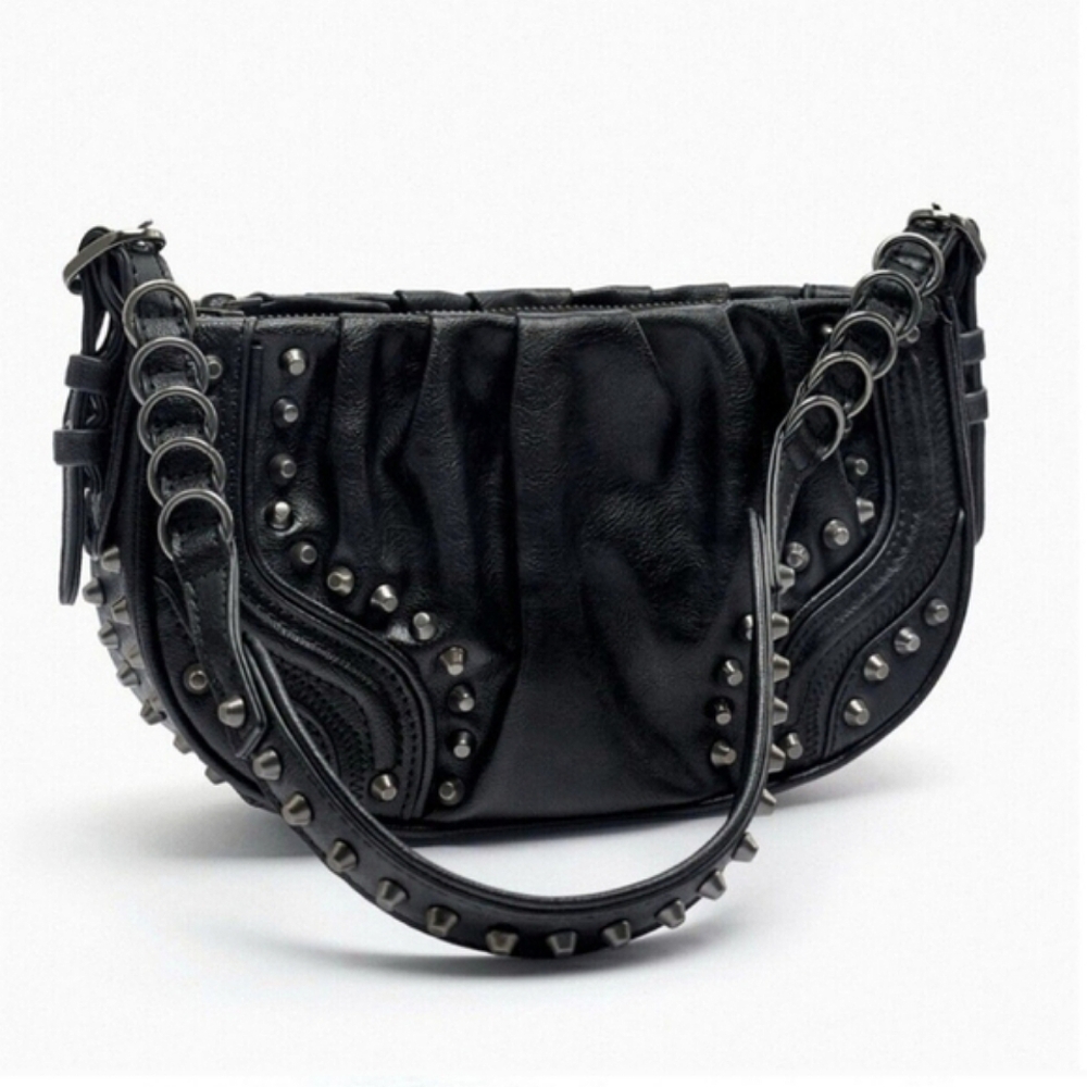 NEW Studded Black Shoulder Bag - Women
